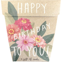 Sow 'N Sow Gift Of Seeds Happy Birthday Zinnia