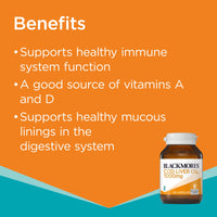 Blackmores Cod Liver Oil 1000mg Immune Support Vitamin