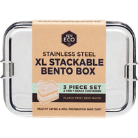 Ever Eco S/Steel Xl Stackable Bento 2 Tier + Mini Container 1900Ml