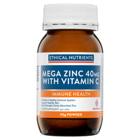 Ethical Nutrients Mega Zinc Powder 40Mg Raspberry