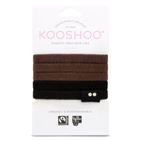 Kooshoo Plastic-Free Hair Ties Brown/Black