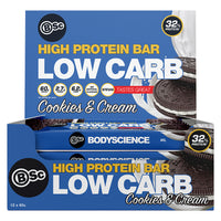 BSc Body Science High Protein Bar 60g Cookies & Cream Box