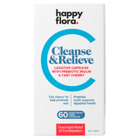 Happy Flora Cleanse & Relieve Laxative Capsules With Prebiotic Inulin & Tart Cherry