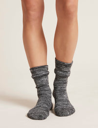 Boody Women's Chunky Bed Socks - Black/Natural White / 3-9