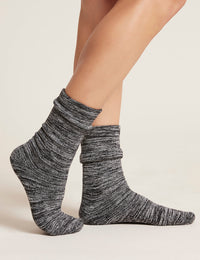 Boody Women's Chunky Bed Socks - Black/Natural White / 3-9