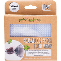 Little Mashies Reusable Stretch Silicone Food Wrap S M And L X3