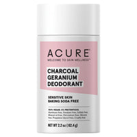 Acure Deodorant Stick Baking Soda Free Charcoal Geranium